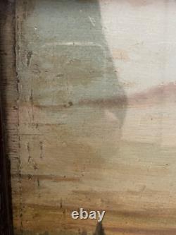 17th-Century Painting on Wood of a City and Cathedral