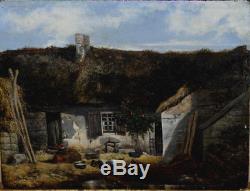 1847 Painting On Wood Cottage Signed Wery Barbizon School