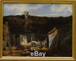 1847 Painting On Wood Cottage Signed Wery Barbizon School