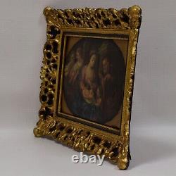 18th Century Old Oil Painting The Holy Family with Saint John 45x36
