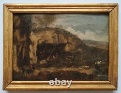 18th-century school, The Shepherds’ Shelter, Italian Landscape, 29 x 41 cm