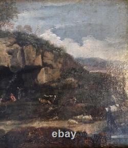 18th-century school, The Shepherds’ Shelter, Italian Landscape, 29 x 41 cm