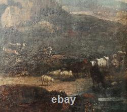 18th-century school, The Shepherds’ Shelter, Italian Landscape, 29 x 41 cm