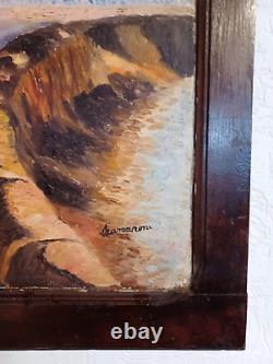 1930 Orientalist Framed Signed Tableau 'The Seated Man and His Little Monkey'