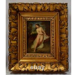 19th Century Ancient Oil Painting 'Venus in the Bathtub' 51x44 cm