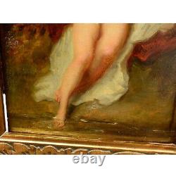 19th Century Ancient Oil Painting 'Venus in the Bathtub' 51x44 cm