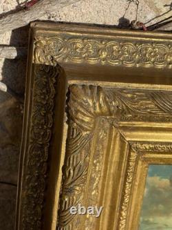 19th Century Antique Painting Oil on Panel Victorian Frame Biggs & Sons London