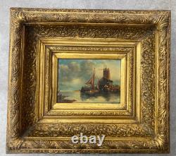 19th Century Antique Painting Oil on Panel Victorian Frame Biggs & Sons London