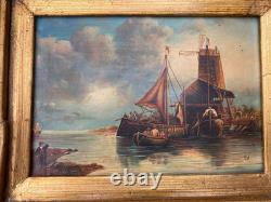 19th Century Antique Painting Oil on Panel Victorian Frame Biggs & Sons London