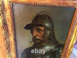 19th Century / Beautiful Knight Portrait With Its Gilded Frame / Signed Kaniewski