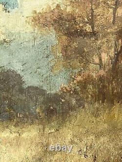 19th Century Landscape Impressionist Oil on Wood