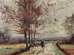 19th Century Oil on Wood Painting in the Style of Barbizon, Signed