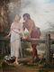 19th Century Oil On Wood Panel By Bénédict Masson After Roman Paul & Virginie Woman