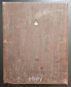 19th Century Oil on Wood Panel by Bénédict Masson after Roman Paul & Virginie Woman