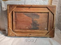 19th Century Painting by A. Rueff. French School Oil on Panel 22cm x 41cm