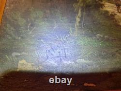 19th Century Painting by A. Rueff. French School Oil on Panel 22cm x 41cm