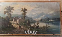19th Century Painting by A. Rueff. French School Oil on Panel 22cm x 41cm