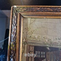 19th Century Painting of a Gallant Scene 1896 Oil on Wood