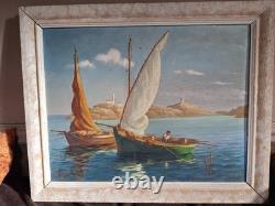 1 Oil on Wood / Fishermen's Boats