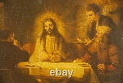 1 Painting Oil On Wood The Pilgrims Of Emmaûs Rembrandt Lfl