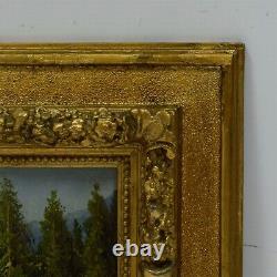 1st 19th Century Game Of 2 Ancient Oil Painting Landscape Signed J. Reiter