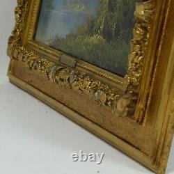 1st 19th Century Game Of 2 Ancient Oil Painting Landscape Signed J. Reiter