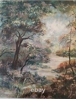 20th century fantastic painting by Ragan. Oil on wood 38cm x 46cm. Undergrowth