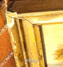 2 Antique Paintings Signed. Landscape Oil Painting on Wood Panel Style 19th Century