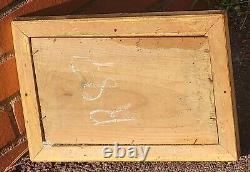 2 Antique Paintings Signed. Landscape Oil Painting on Wood Panel Style 19th Century