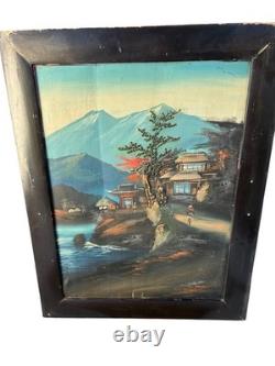 2 Large Japanese Paintings, Early 20th Century, Oil with Relief
