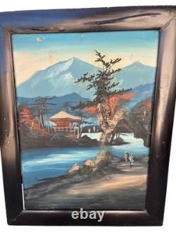 2 Large Japanese Paintings, Early 20th Century, Oil with Relief