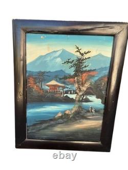 2 Large Japanese Paintings, Early 20th Century, Oil with Relief