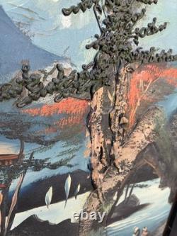 2 Large Japanese Paintings, Early 20th Century, Oil with Relief