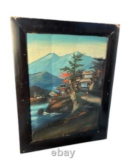 2 Large Japanese Paintings, Early 20th Century, Oil with Relief
