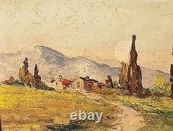 2 Signed RINALDI Tableaux Landscapes Oil Painting on Wood Panel