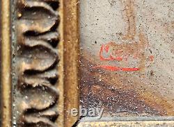 2 religious paintings on wooden panel with golden frame: MATER AMABILIS & MARIA VIRGO