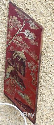 5 Ancient Asian Decorative Panels. Lacquer & Gilding. China- Japan- Vietnam