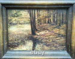 ALFONS RUBBENS. Titled Under Wood. Oil painting on wood panel signed