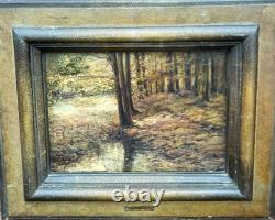 ALFONS RUBBENS. Titled Under Wood. Oil painting on wood panel signed
