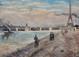 Alfred Molet. Alexander Bridge Banks Of The Seine. Oil Painting On Wood