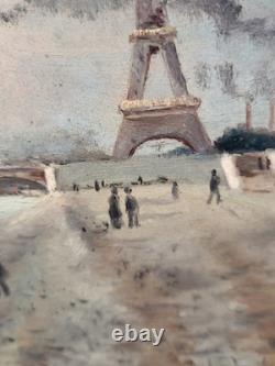 ALFRED MOLET. Alexander Bridge banks of the Seine. Oil painting on wood