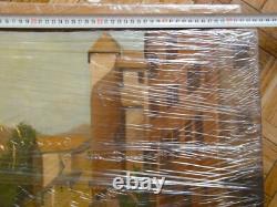 ANNECY Bridge over the THIOU Oil on wood signed 54.5 x 46.5 Painting 1950/60