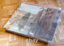 ANNECY the Bridge over the THIOU Oil on wood Signed PAINTING circa 1950 / 1960