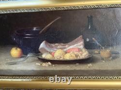 ARMAND ROBERT 1817 1890 STILL LIFE WITH BACON AND CABBAGE PAINTER FROM ARRAS born in 1862