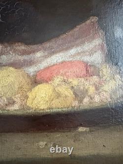 ARMAND ROBERT 1817 1890 STILL LIFE WITH BACON AND CABBAGE PAINTER FROM ARRAS born in 1862