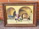 A. Baissot. View Of A Lively Courtyard. Oil Painting On Canvas Signed