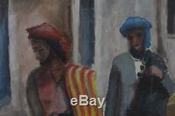 A. J. Bert Sublime Ancient Orientalist Painting Oil On Panel Maghrebin