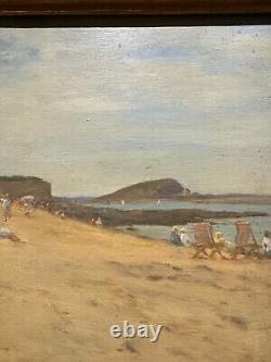 A. O'Callaghan (19th-20th century) At Carantec Beach, Brittany old painting
