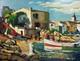 A. Rivi&egrave;re. Poseidons In Calella. Oil On Wood. Spain. 1971