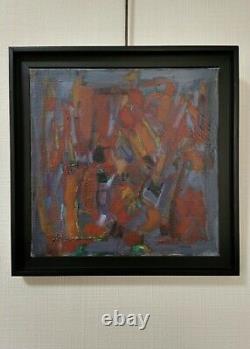 Abstract Oil Painting On Canvas Signed By Daniel Prat Framed 1998
